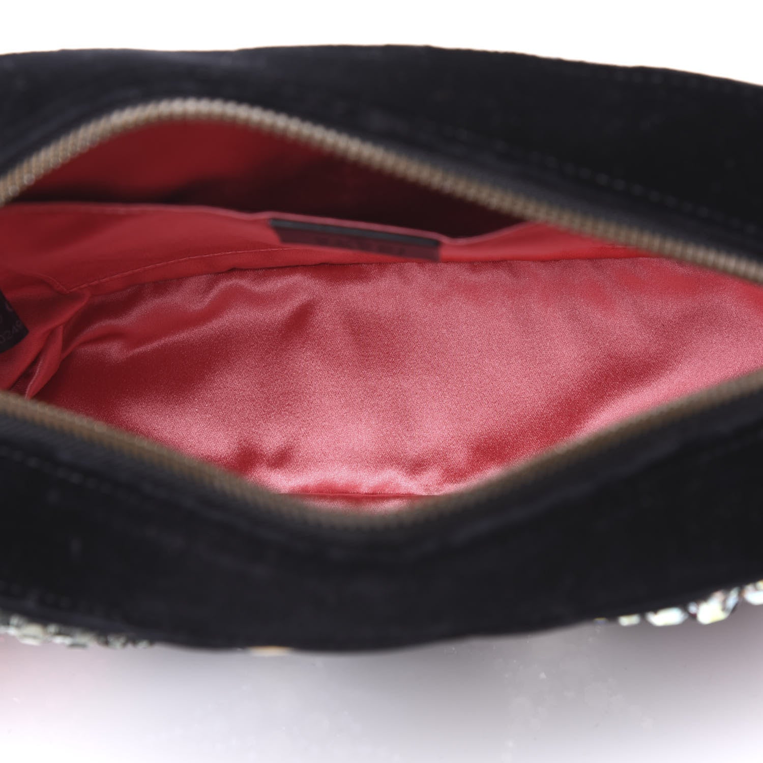 Gucci Velvet Matelasse Crystal Star Embroidered Small GG Marmont Chain Shoulder Bag Black 4 of 9