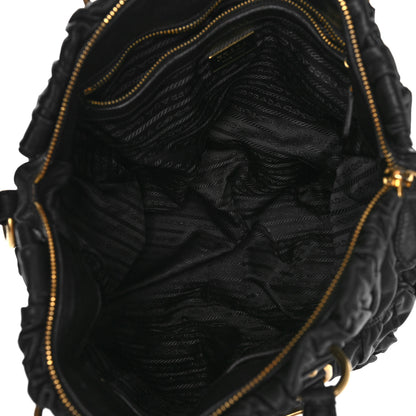 Prada Nappa Gaufre Buckle Shoulder Bag Black 4 of 9