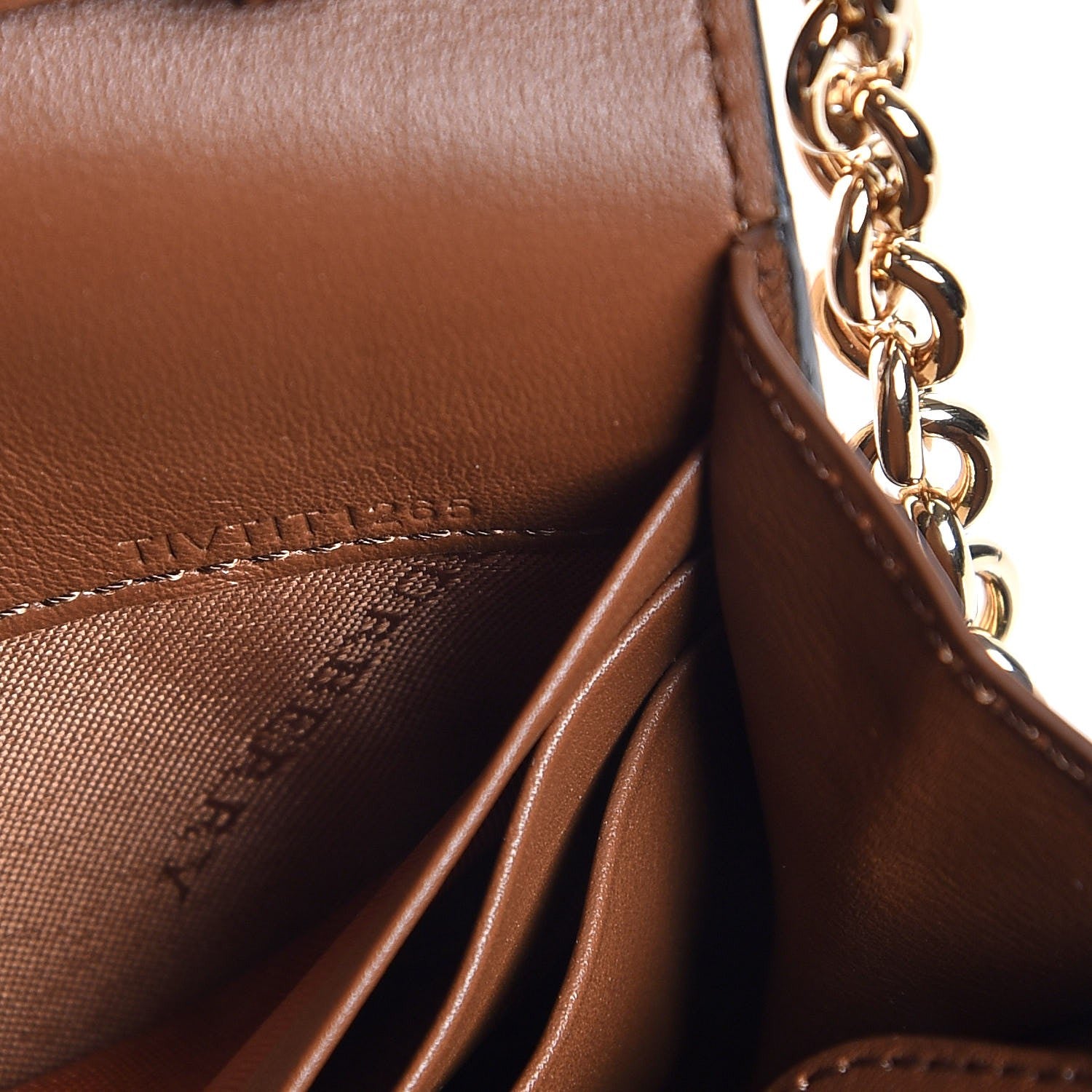Burberry Derby Calfskin House Check Henley Wallet On Chain Tan 7 of 7