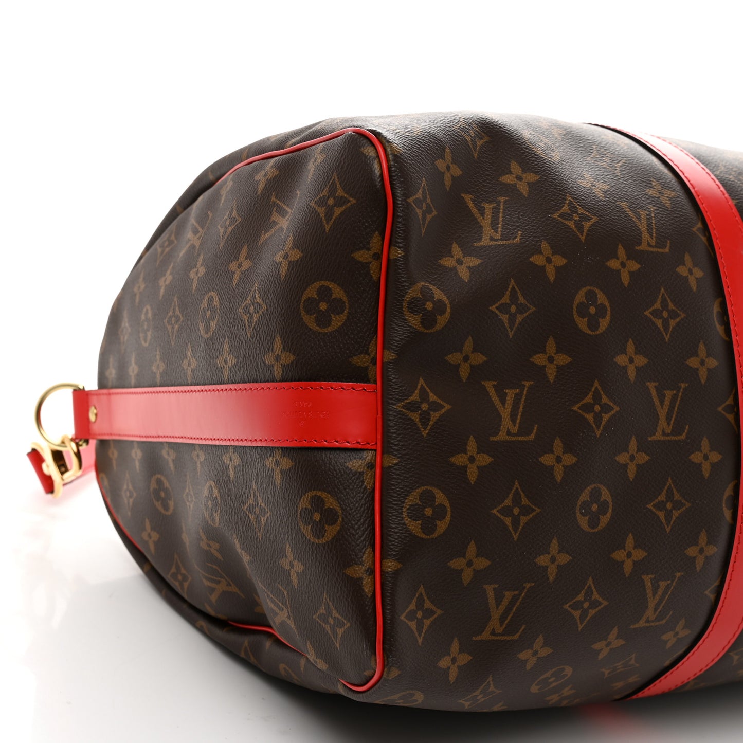 Calfskin Monogram Keepall Bandouliere 50 Coquelicot