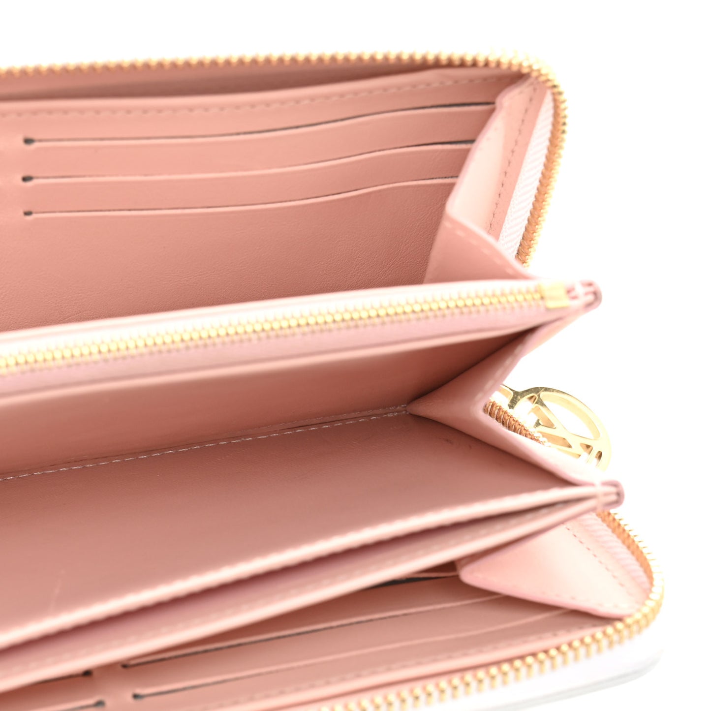 Lambskin Embossed Monogram LV Garden Coussin Zippy Wallet Cream