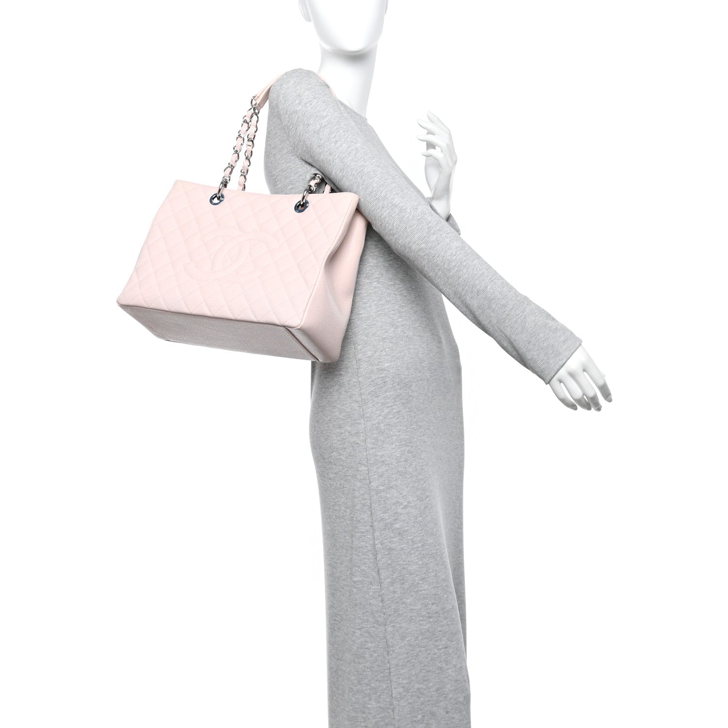 Chanel Caviar Quilted Grand Shopping Tote GST Light Pink 2 of 13