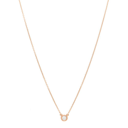 Tiffany 18K Rose Gold Diamond .17ct Elsa Peretti Diamonds by the Yard Pendant Necklace 1 of 6