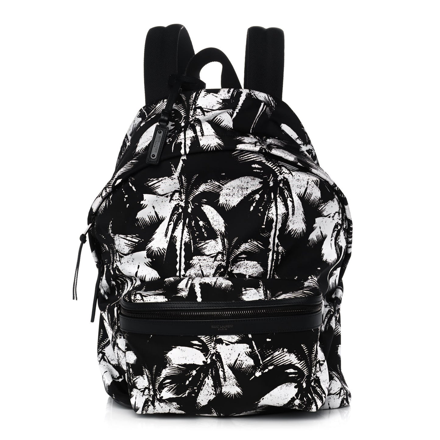 Canvas Palm Tree City Backpack Black White