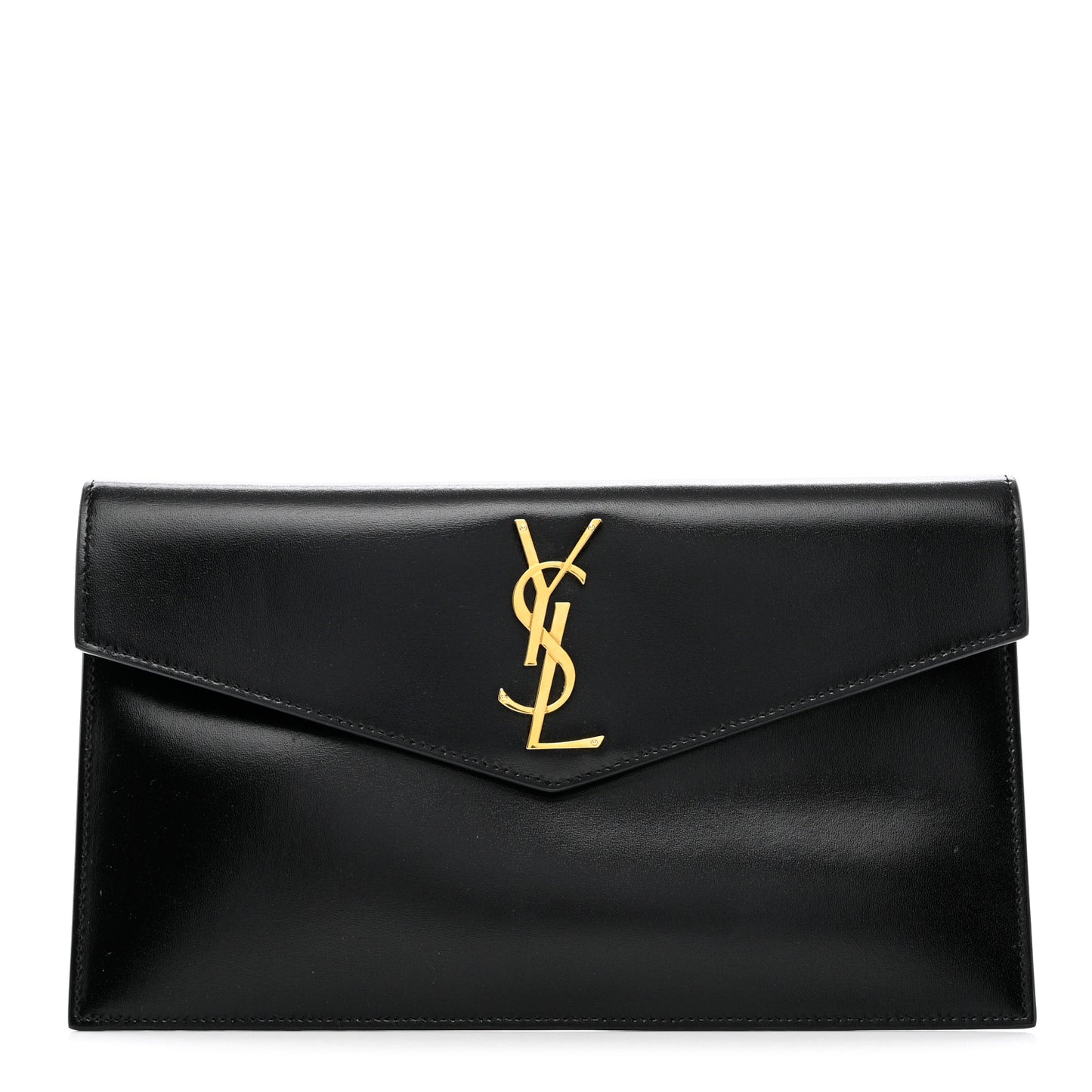 Smooth Shiny Calfskin Monogram Uptown Pouch Black