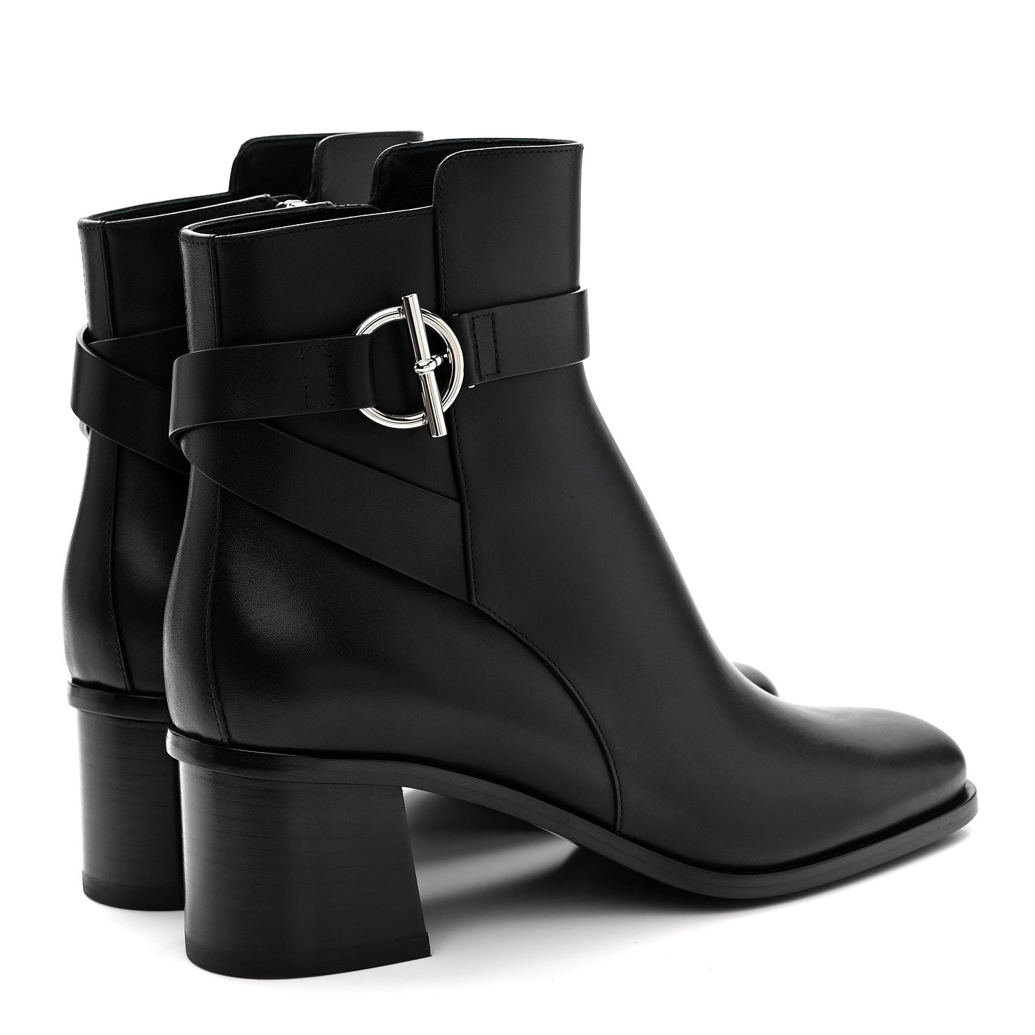 Hermes Calfskin Jill 60 Ankle Boots 38.5 Black 5 of 8