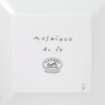 Hermes Porcelain Mosaique Au 24 Square Plate N°1 Gold 5 of 6