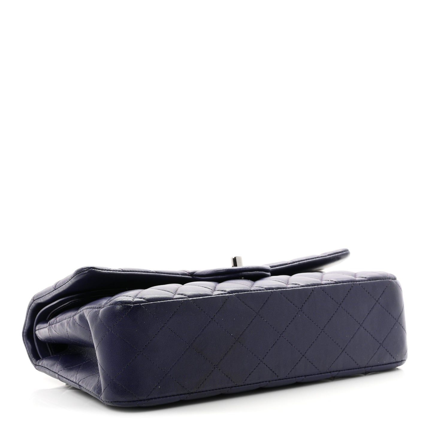 Lambskin Quilted Medium Double Flap Dark Purple