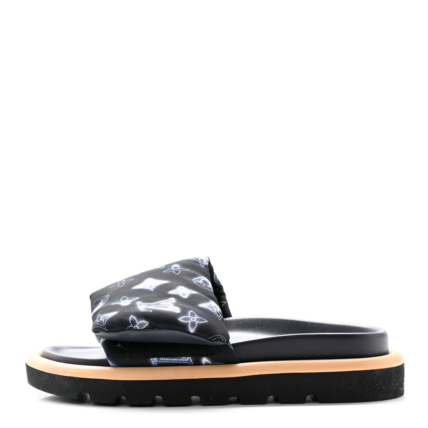 Louis Vuitton Nylon Monogram Womens Pool Pillow Comfort Mules 36 Navy Blue 1 of 13