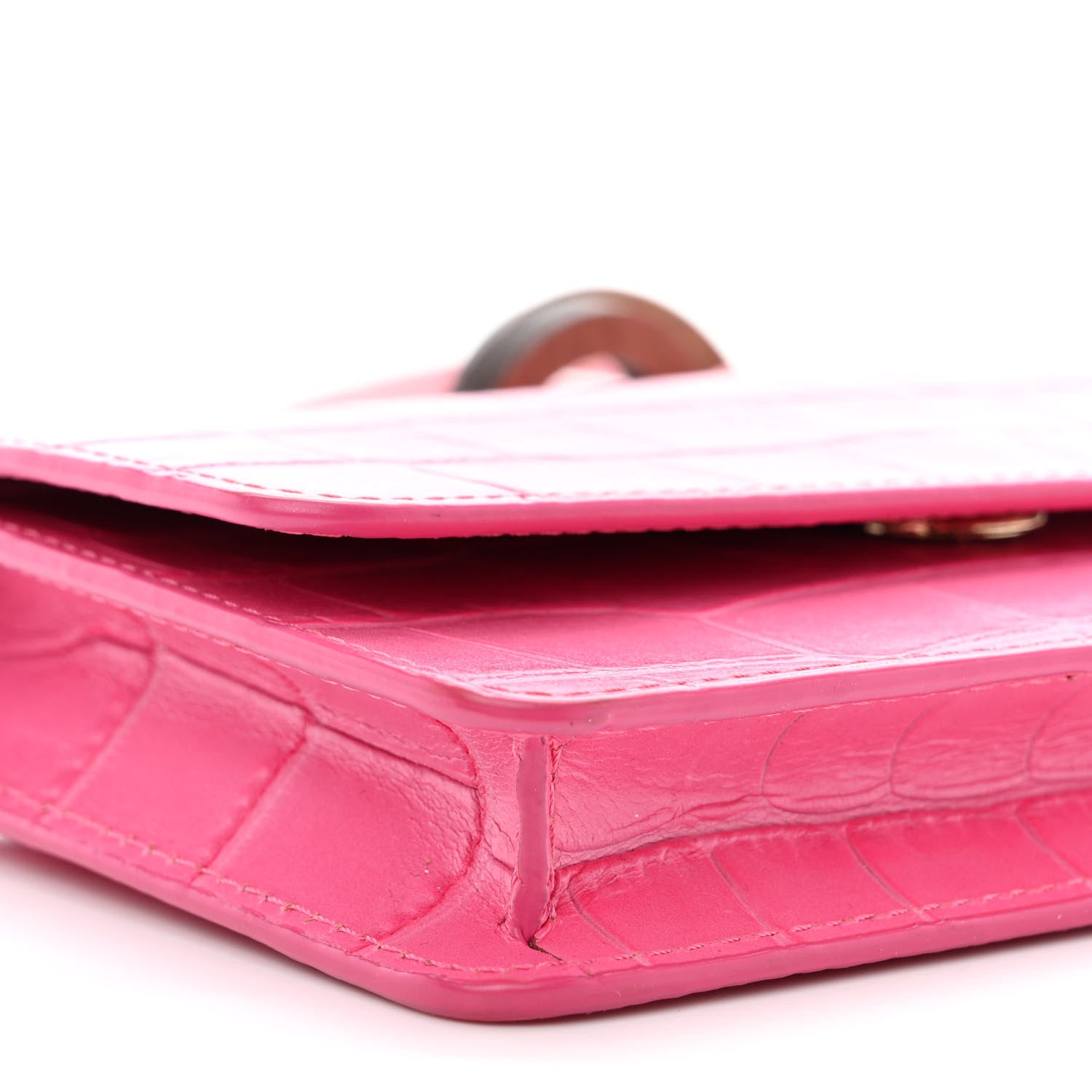 Jacquemus Calfskin Crocodile Embossed Le Riviera Pink 9 of 10