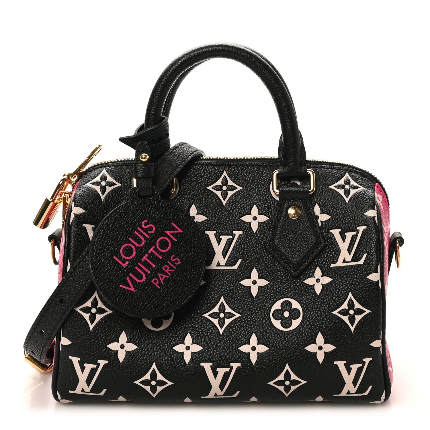 Louis Vuitton Empreinte Monogram Spring in the City Speedy Bandouliere 20 Black White Pink 1 of 9