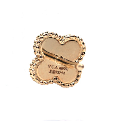 Van Cleef & Arpels 18K Yellow Gold Mother of Pearl Sweet Alhambra Earrings 5 of 5