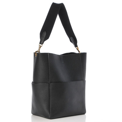 Celine Soft Grained Calfskin Sangle Bucket Bag Black 3 of 10