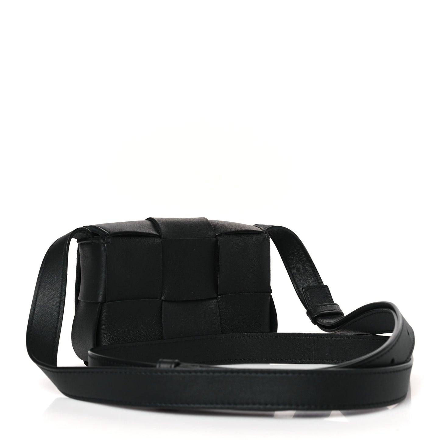 Lambskin Maxi Intrecciato Extra Mini Cassette Crossbody Bag Black