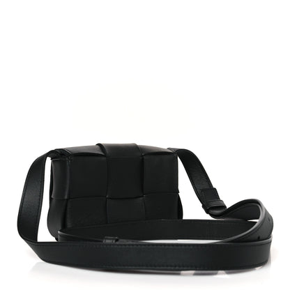 Bottega Veneta Lambskin Maxi Intrecciato Extra Mini Cassette Crossbody Bag Black 3 of 8