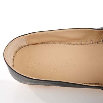 Chanel Lambskin CC Espadrilles 39 Black 2 of 11