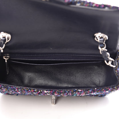 Chanel Tweed Quilted Mini Rectangular Flap Blue Purple Khaki Pink 5 of 13