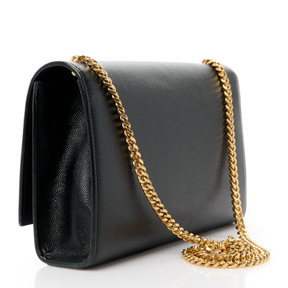 Saint Laurent Grain De Poudre Medium Classic Monogram Kate Satchel Black 3 of 11