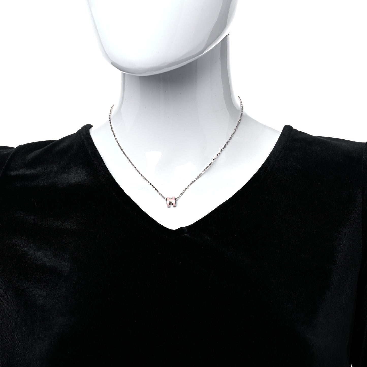 Palladium Mini Pop H Pendant Necklace Rose Dragee