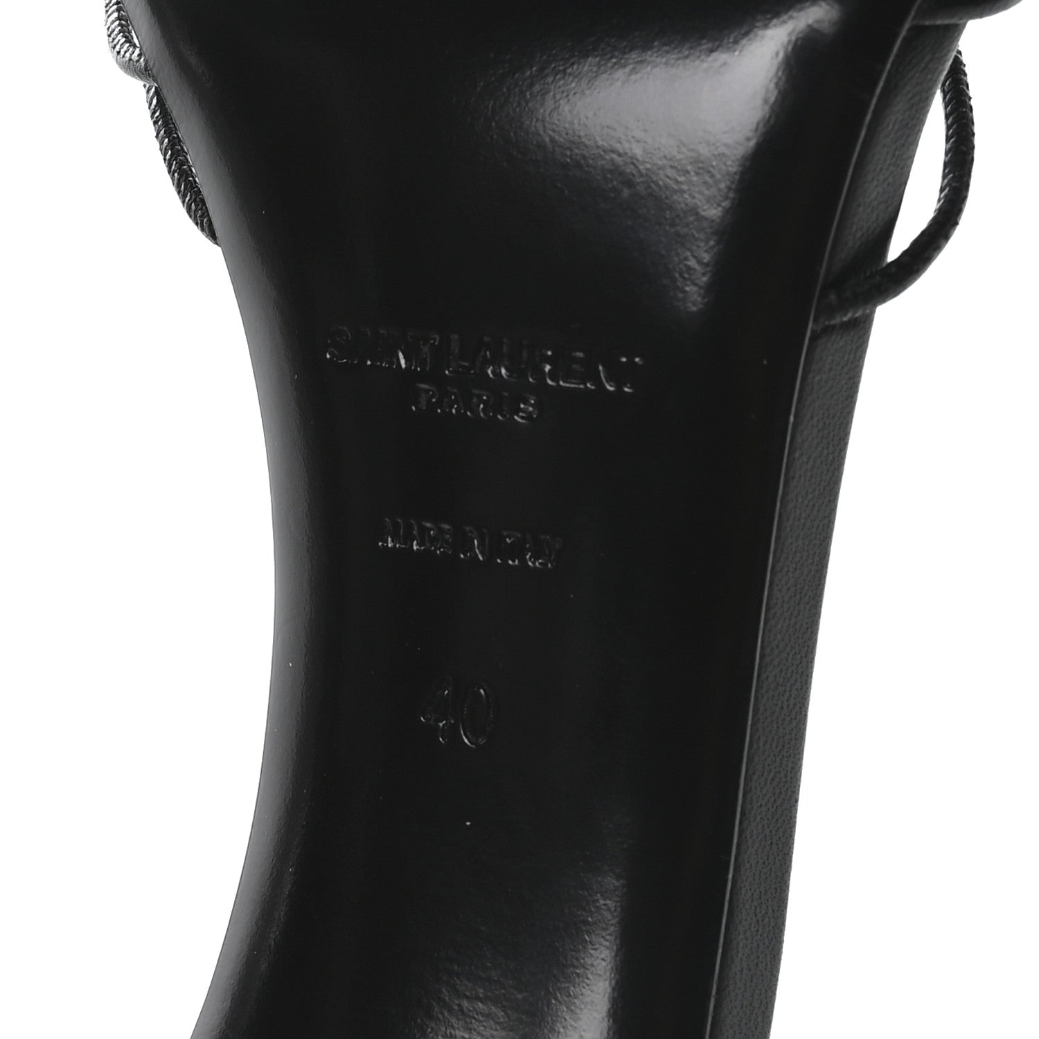 Saint Laurent Calfskin Babylone 90 Ankle Wrap Sandals 40 Black 7 of 7