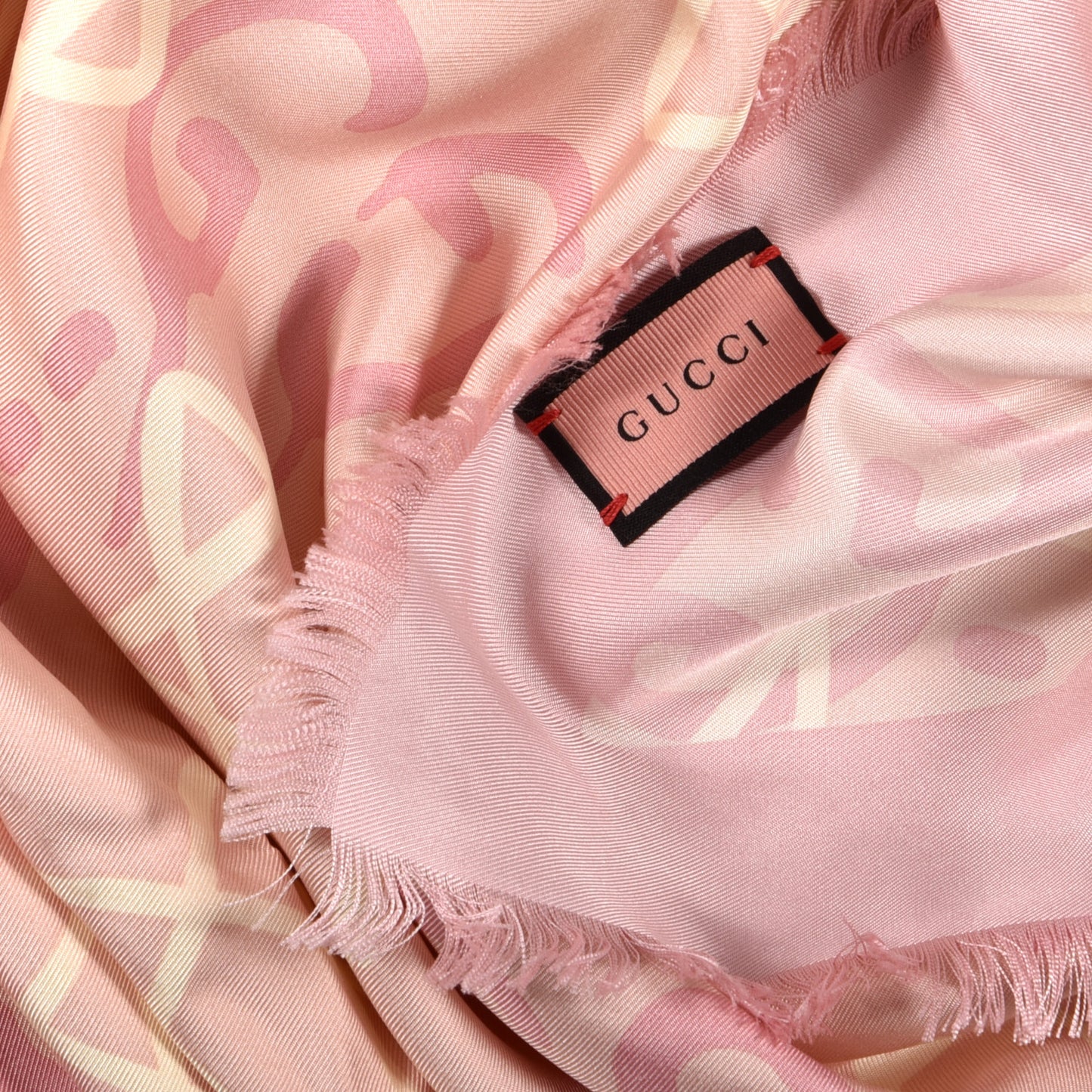 Silk Twill Gucci Stars Square Shawl Rose Pink
