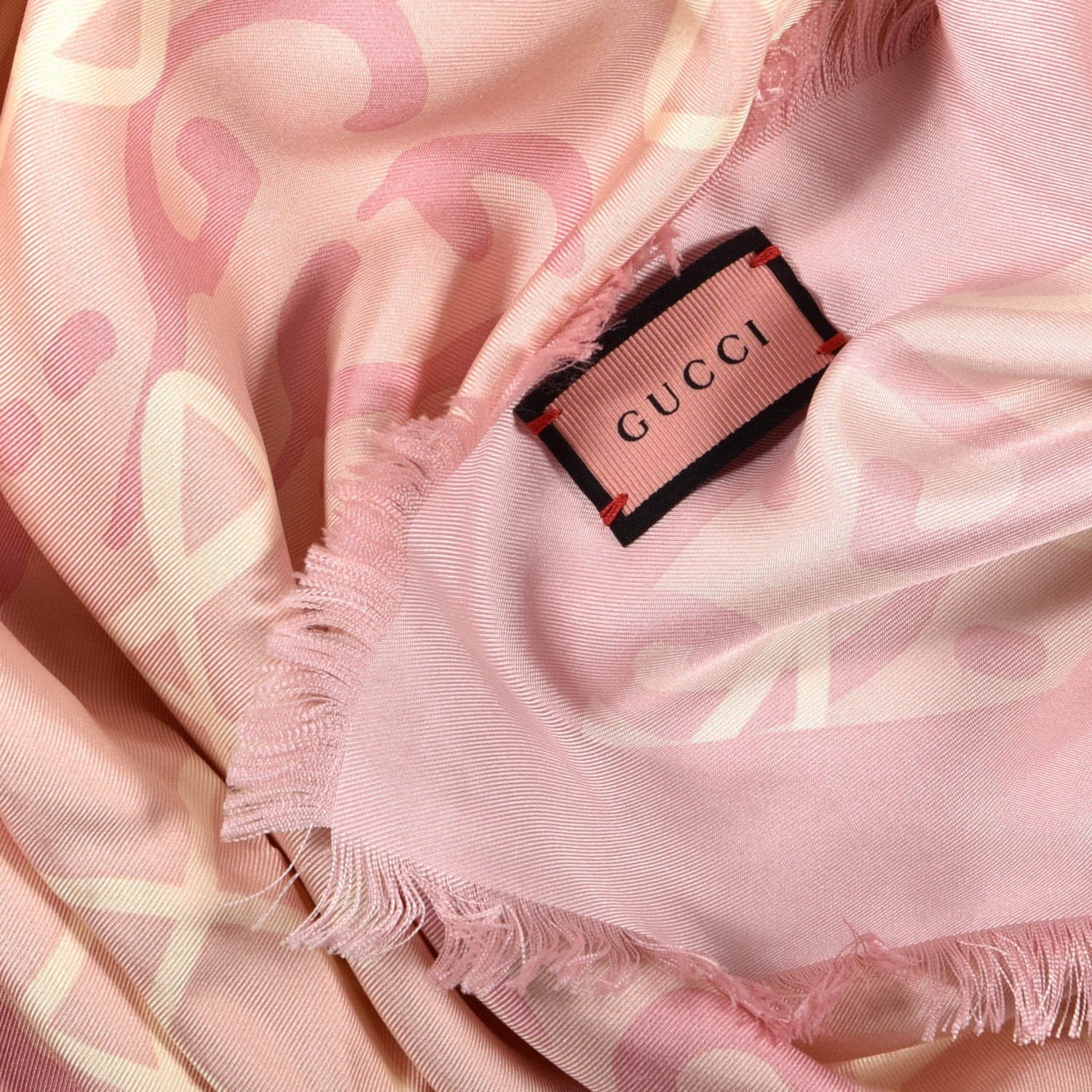 Gucci Silk Twill Gucci Stars Square Shawl Rose Pink 3 of 3