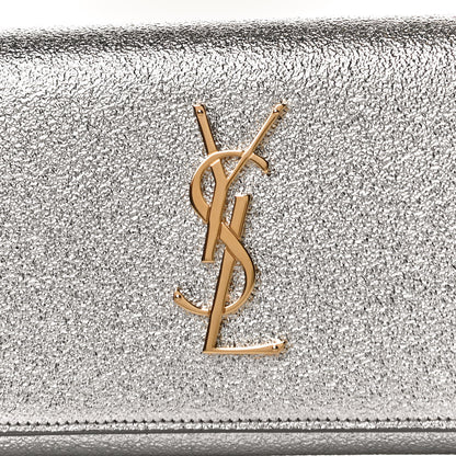 Saint Laurent Metallic Calfskin Classic Monogram Cassandre Wallet Silver 8 of 12