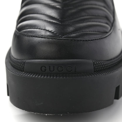 Gucci Nappa Frances GG Matelasse Platform Combat Boots 40 Black 7 of 13