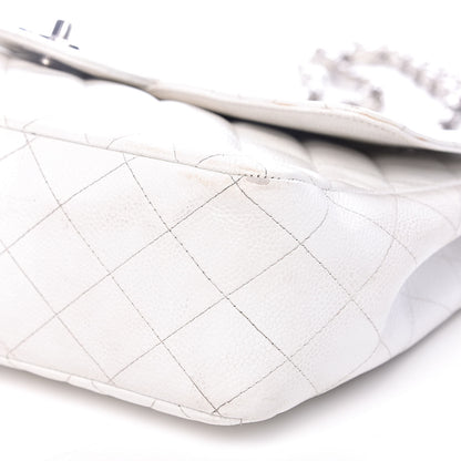 Chanel Caviar Quilted Jumbo Single Flap White 10 of 22