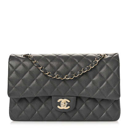 Chanel Caviar Quilted Medium Double Flap Dark Grey 1 of 9