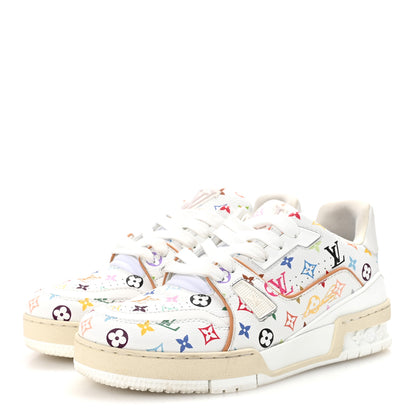 Louis Vuitton LV X TM Calfskin Monogram Multicolor Womens LV Trainer Sneakers 37.5 White 4 of 11
