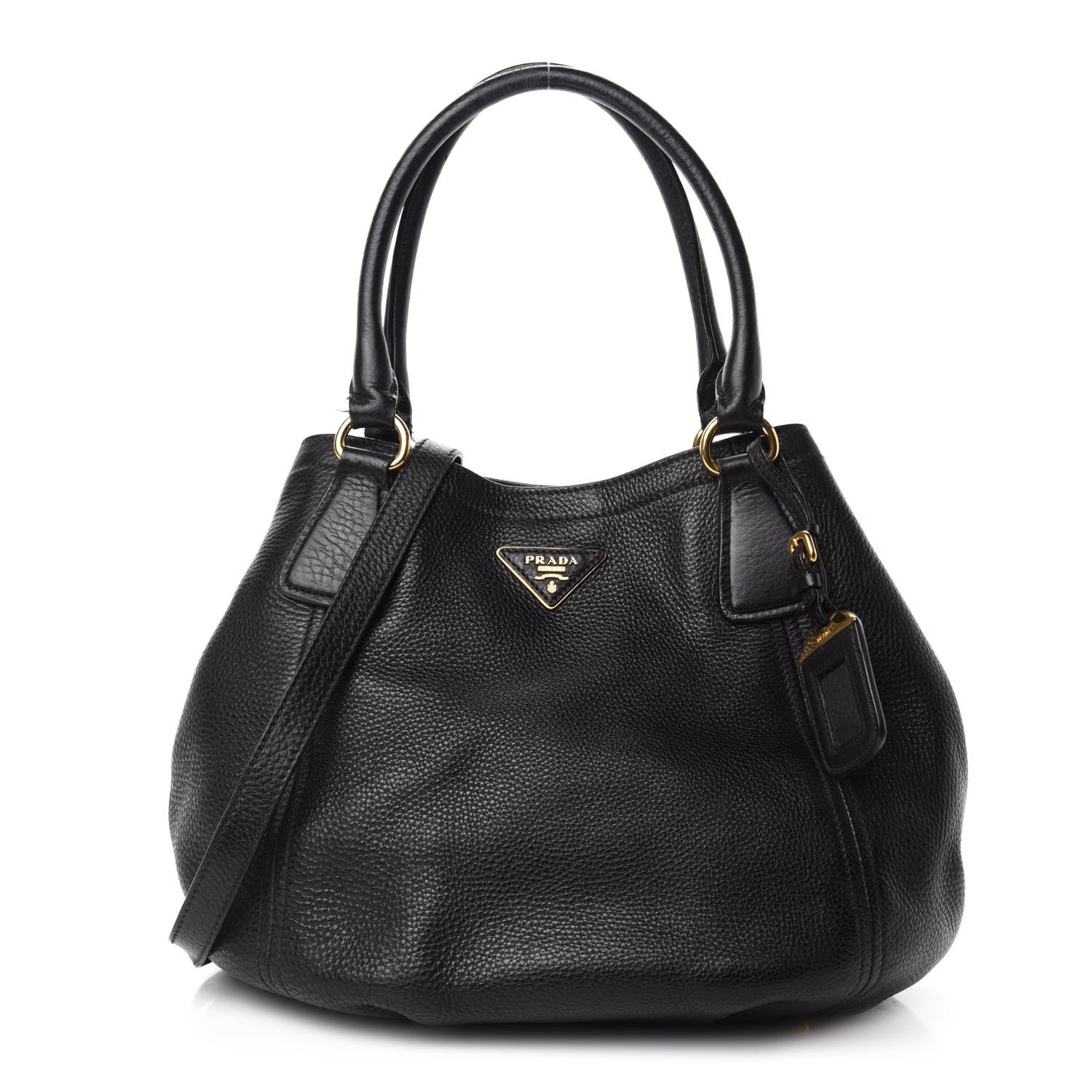 Prada Vitello Daino Shoulder Bag Black 1 of 13
