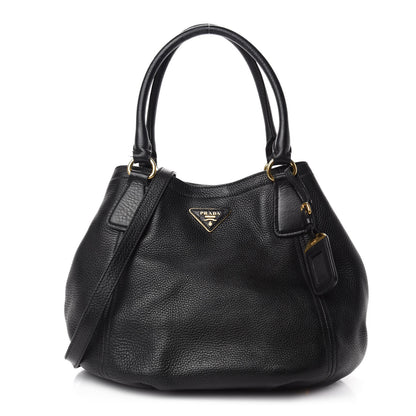 Prada Vitello Daino Shoulder Bag Black 1 of 13