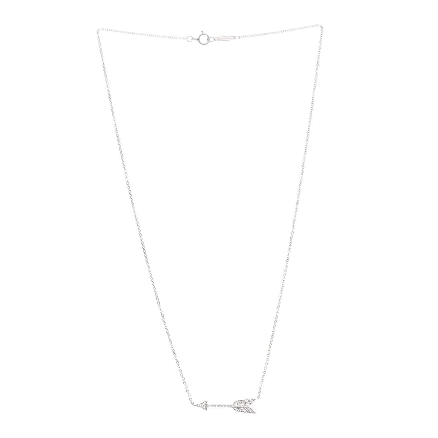Platinum Diamond Arrow Pendant Necklace