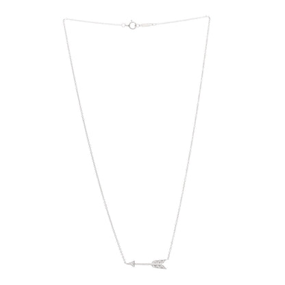 Tiffany Platinum Diamond Arrow Pendant Necklace 3 of 7