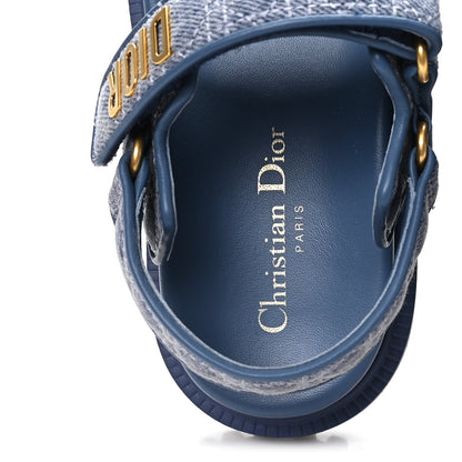 Christian Dior Denim Cannage Embroidered Dioract Sandals 35 Blue 8 of 10