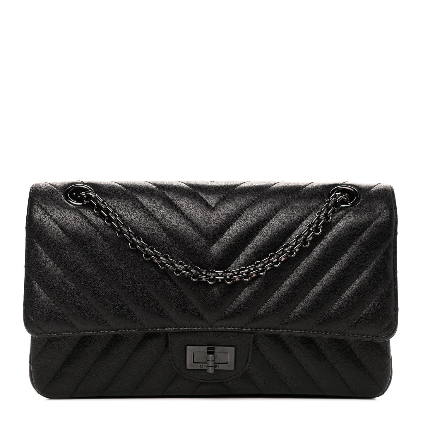Sheepskin Chevron Quilted 2.55 Reissue 225 Double Flap So Black