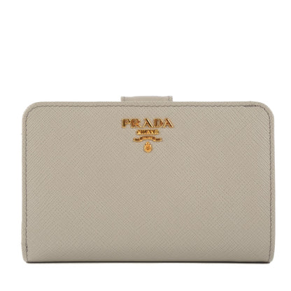 Prada Saffiano Metal Compact Wallet Pomice 1 of 7