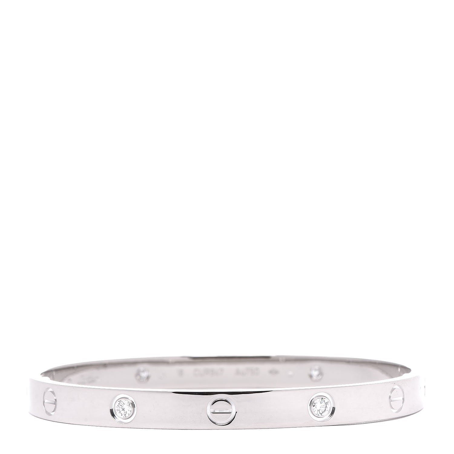 Cartier 18K White Gold 4 Diamond LOVE Bracelet 18 1 of 6