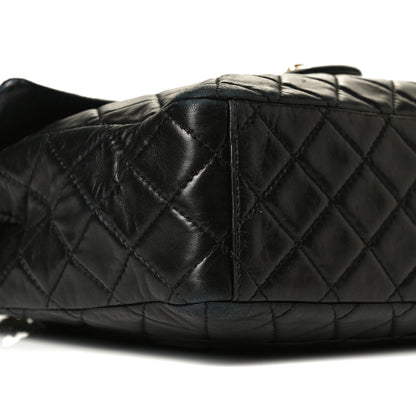 Chanel Washed Lambskin Quilted Maxi Single Flap Black 13 of 16