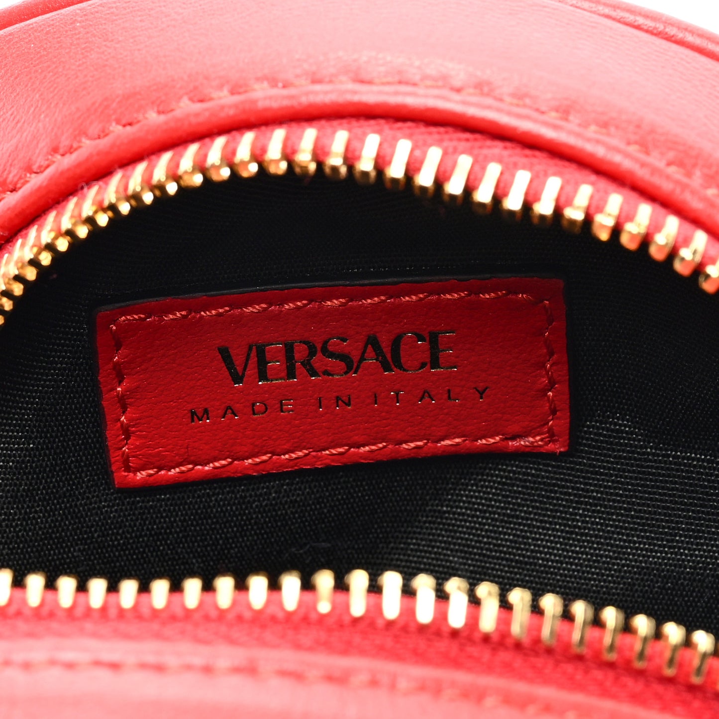 Nappa Quilted La Medusa Round Camera Bag Red