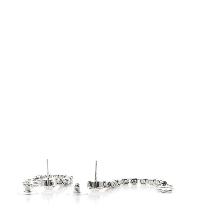 Chanel Crystal CC Star Dangle Earrings Silver 3 of 4