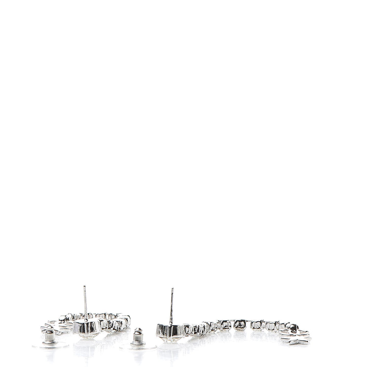 Crystal CC Star Dangle Earrings Silver