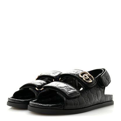 Gucci Guccissima GG Embossed Womens Sandals 36 Black 4 of 10