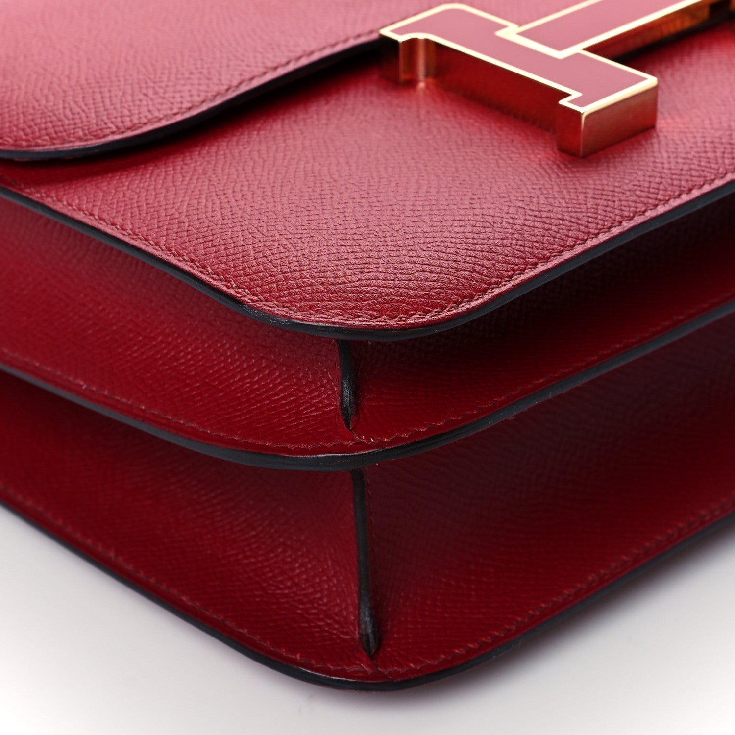 Hermes Epsom Enamel Constance 24 Rouge Grenat 9 of 10