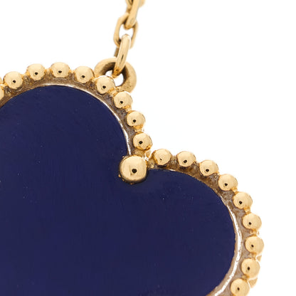 Van Cleef & Arpels 18K Yellow Gold Blue Sevres Porcelain Magic Alhambra Vendome Necklace 5 of 6