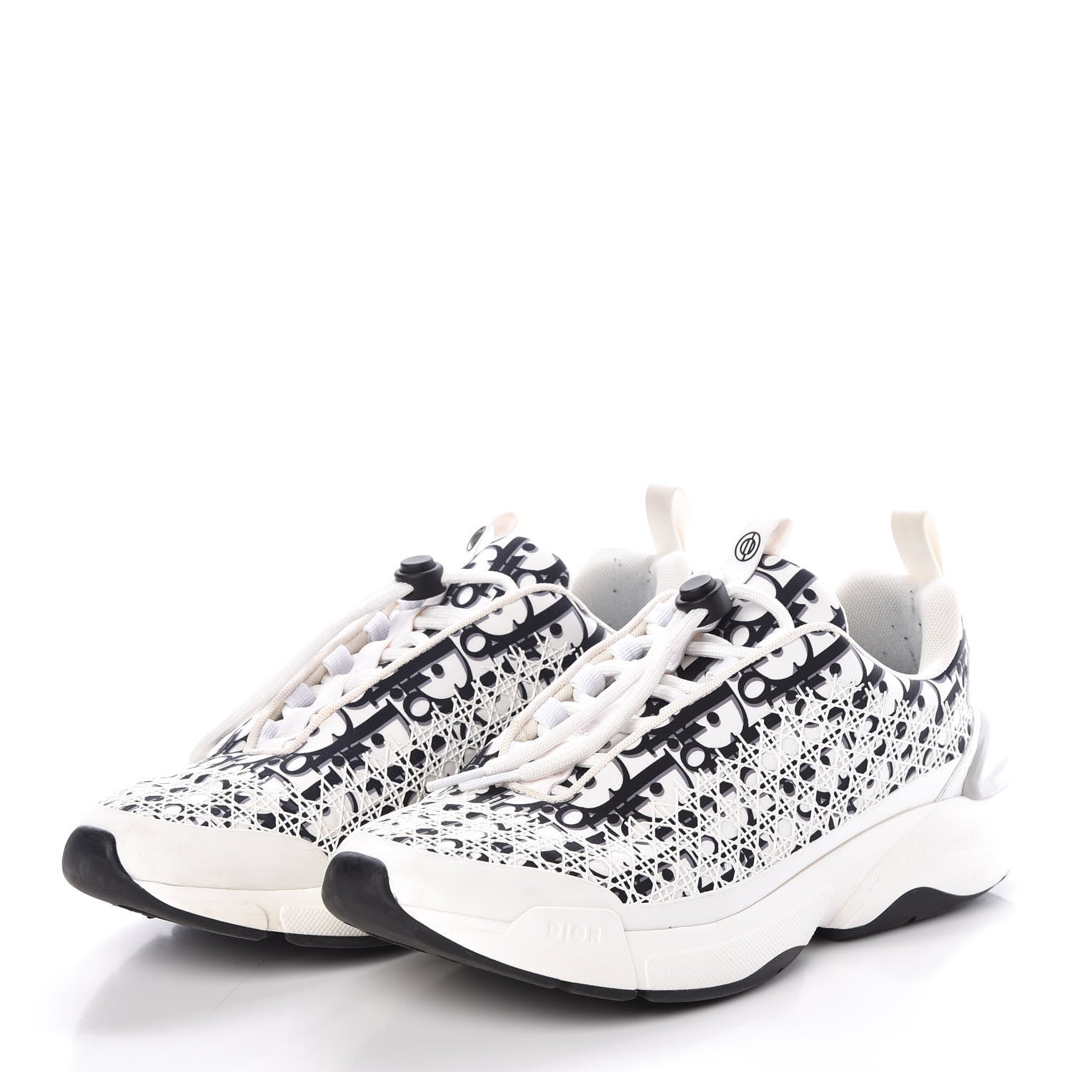 Christian Dior Oblique Cannage B24 Low Top Sneakers 42 White Black 3 of 11