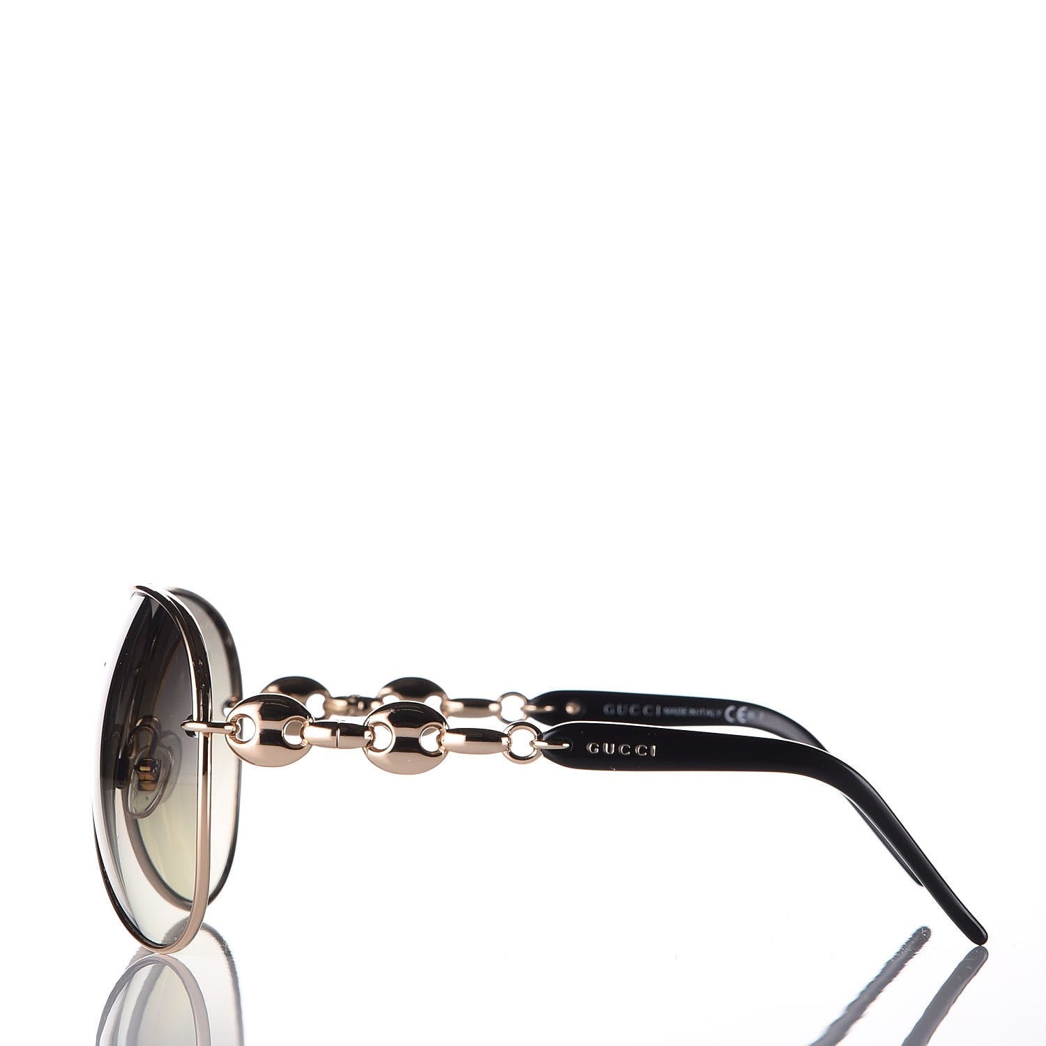 Gucci Marina Chain Aviator Sunglasses GG 4225/S Gold Black 3 of 8