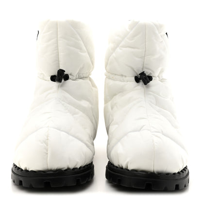 Prada Re-Nylon Piuma Triangle Logo Padded Drawcord 20mm Snow Boots 40 White 3 of 10