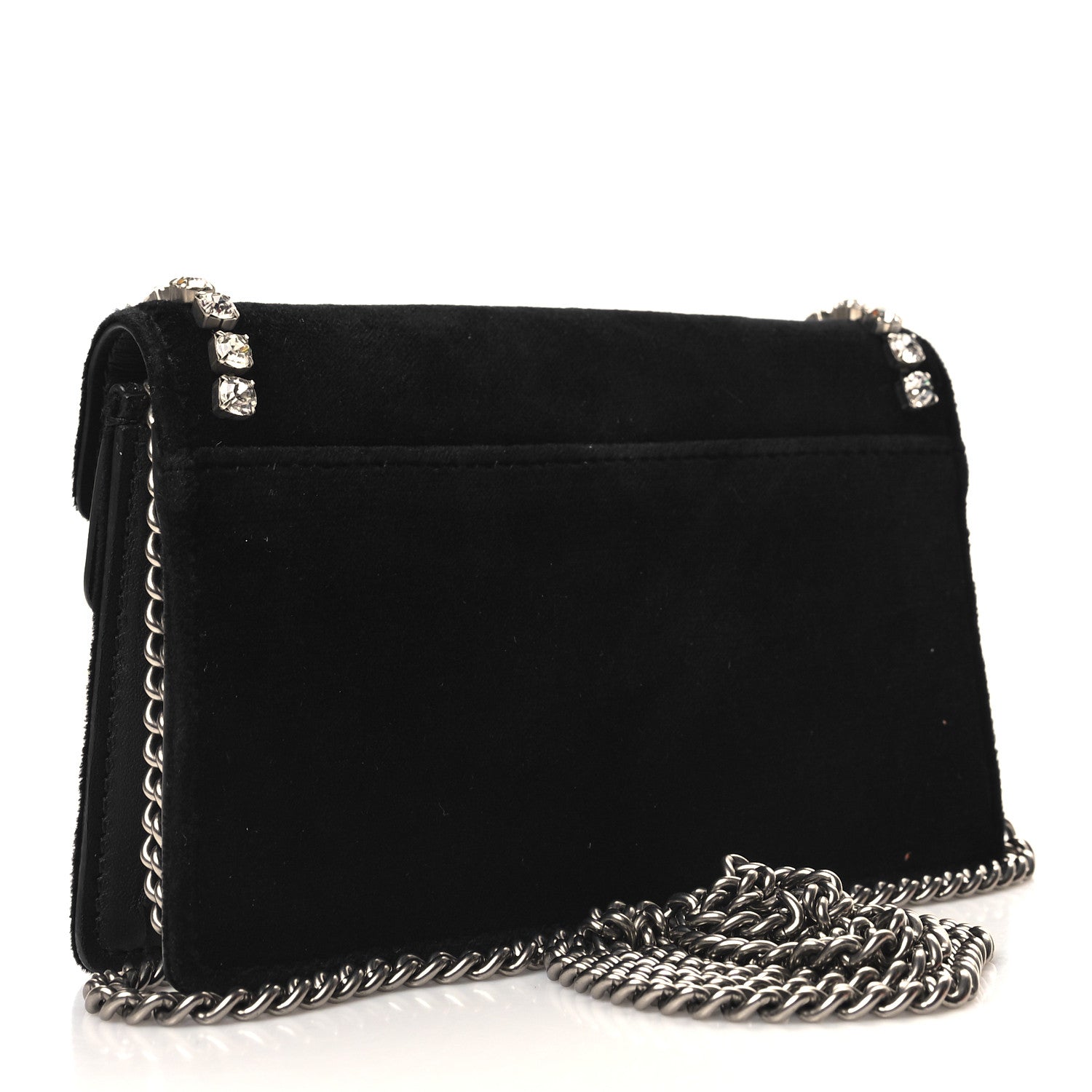 Gucci Velvet Crystal Super Mini Dionysus Shoulder Bag Black 3 of 10